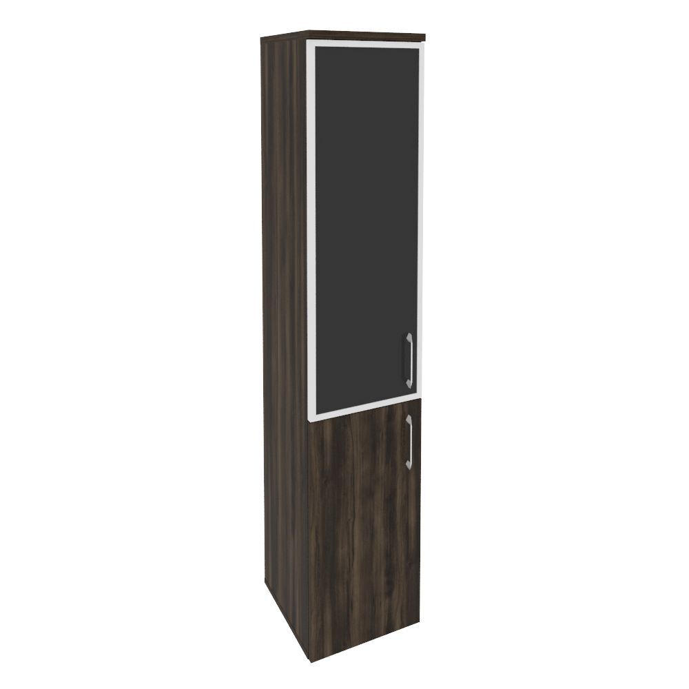 Шкаф высокий узкий левый (стекло черное)