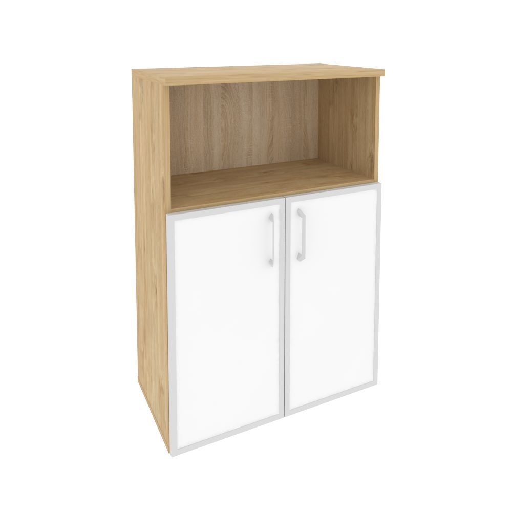 Шкаф средний широкий (стекло белое)