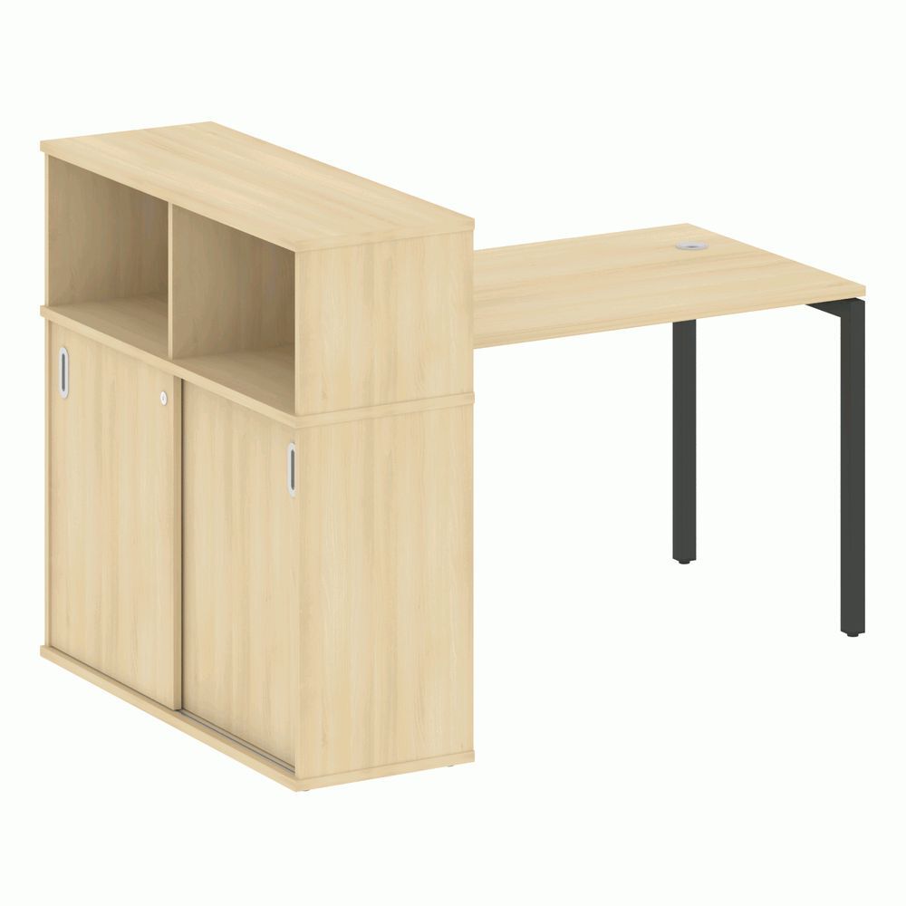 Стол письменный с шкафом-купе на П-образном м/к