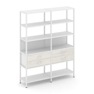 Двухсекционный стеллаж пятиярусный с ящиками