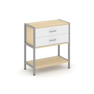 Односекционный стеллаж двухярусный с ящиками