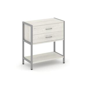 Односекционный стеллаж двухярусный с ящиками