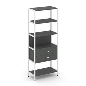 Односекционный стеллаж пятиярусный с ящиками
