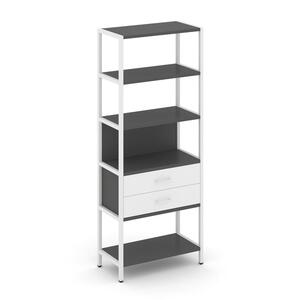 Односекционный стеллаж пятиярусный с ящиками