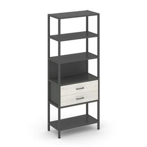Односекционный стеллаж пятиярусный с ящиками