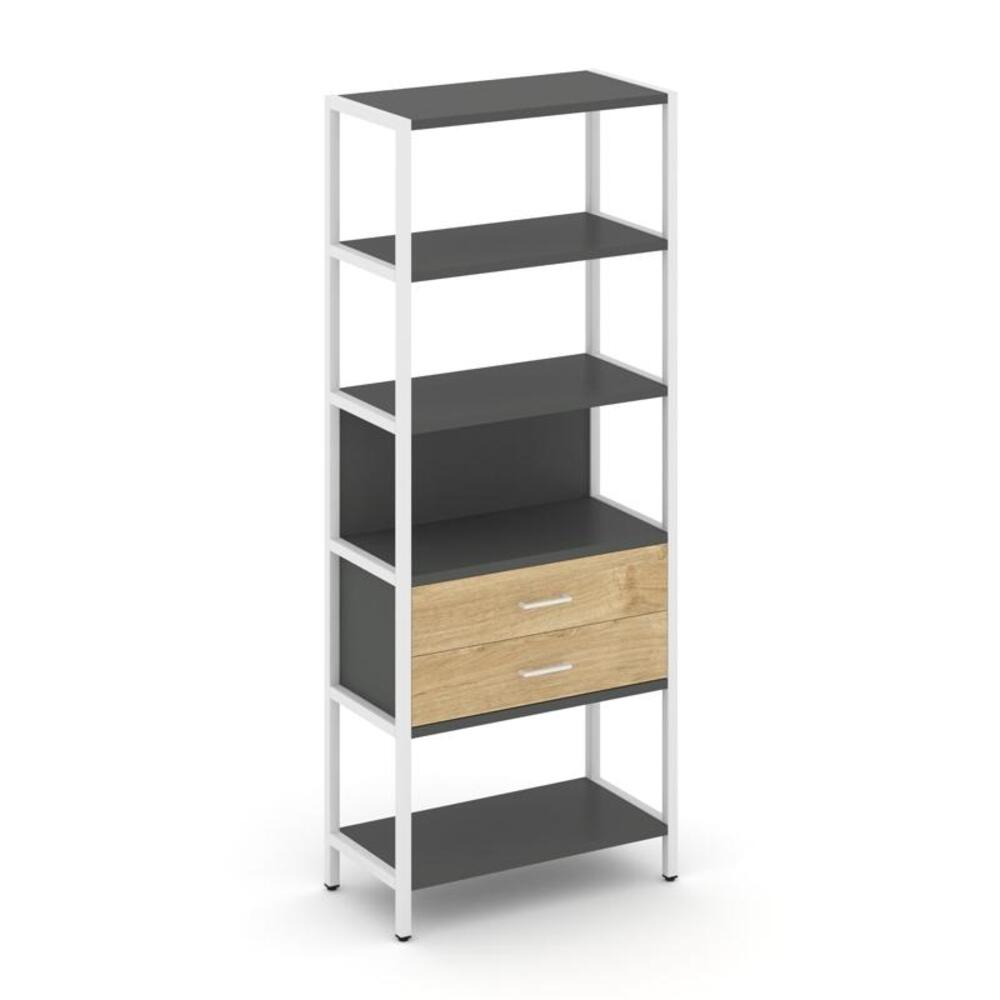 Односекционный стеллаж пятиярусный с ящиками