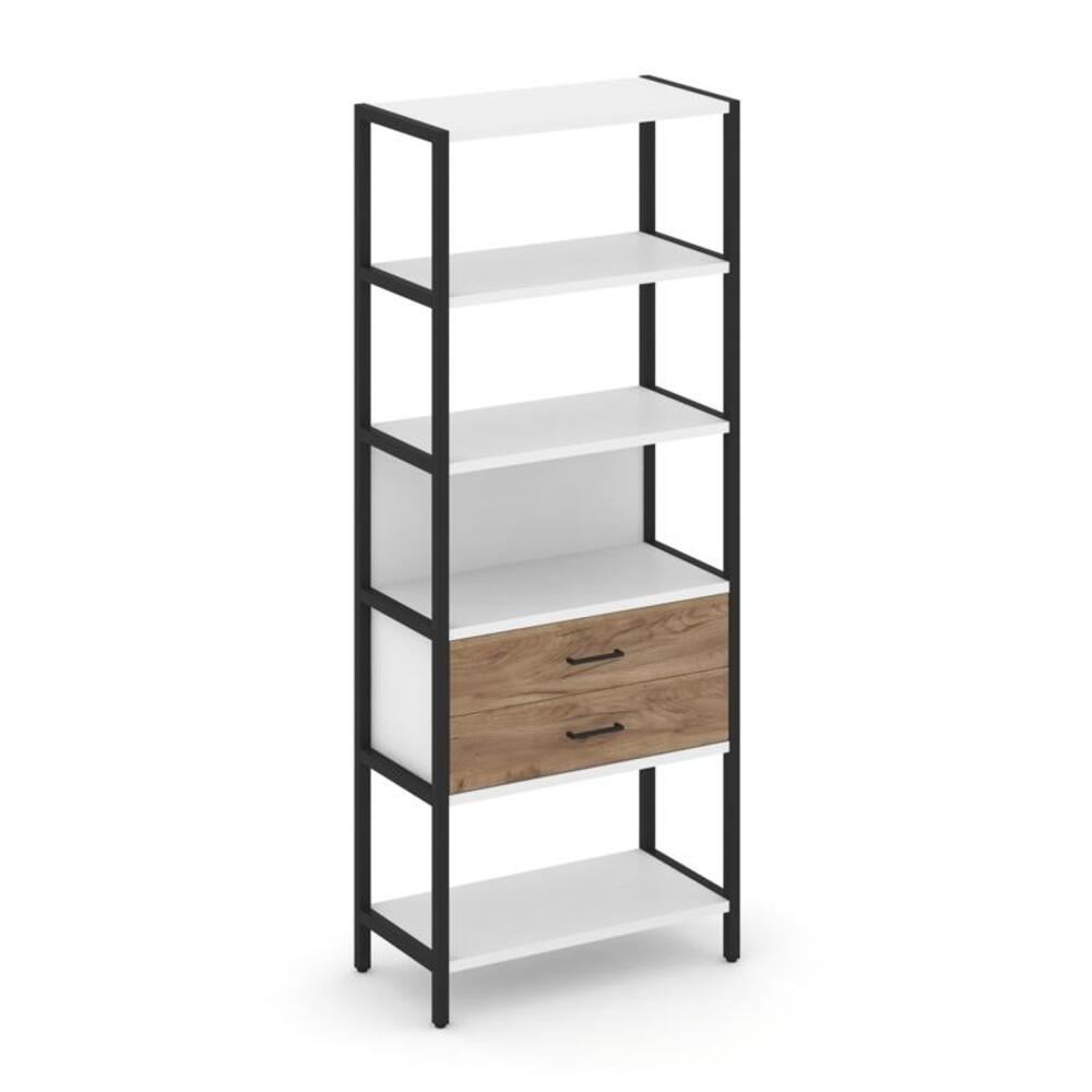 Односекционный стеллаж пятиярусный с ящиками