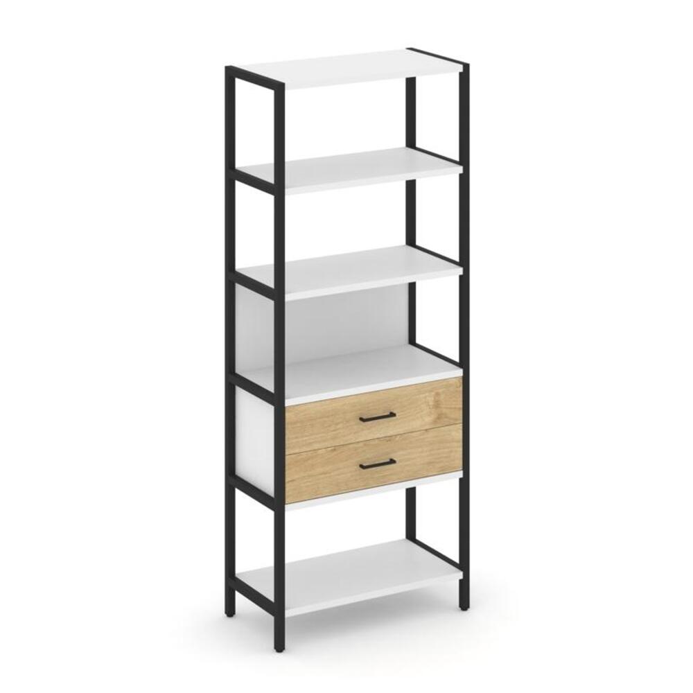 Односекционный стеллаж пятиярусный с ящиками