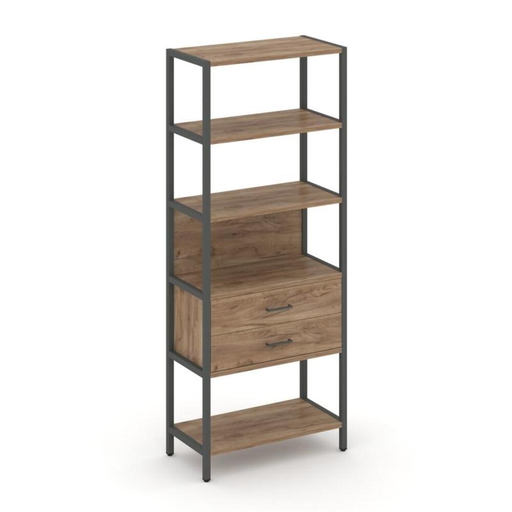 Односекционный стеллаж пятиярусный с ящиками