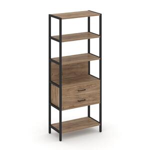 Односекционный стеллаж пятиярусный с ящиками