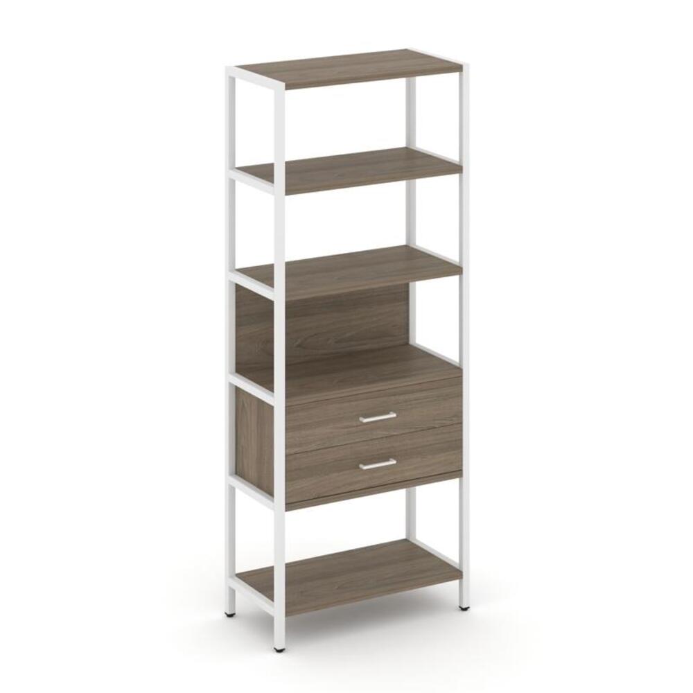 Односекционный стеллаж пятиярусный с ящиками