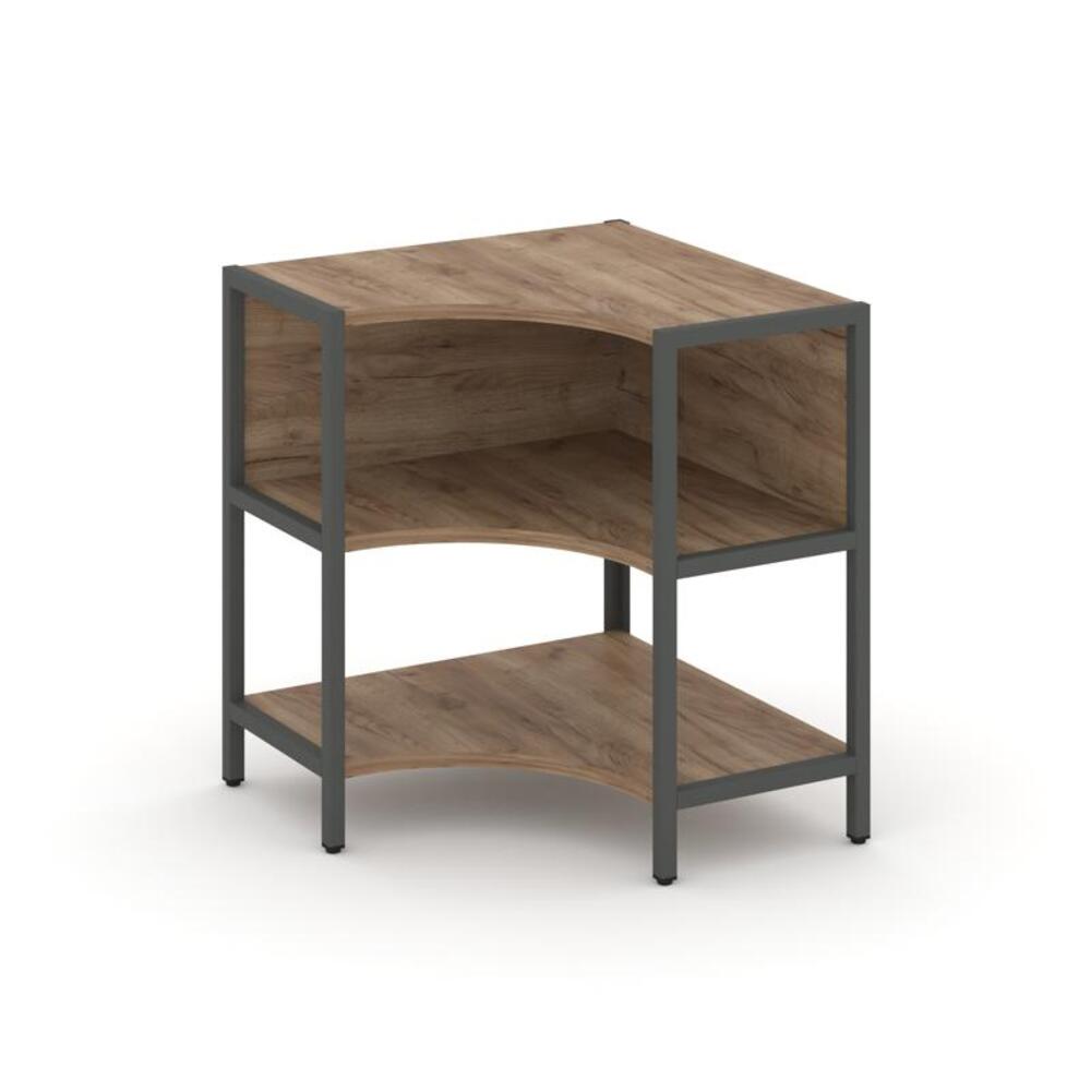 Односекционный угловой стеллаж двухярусный