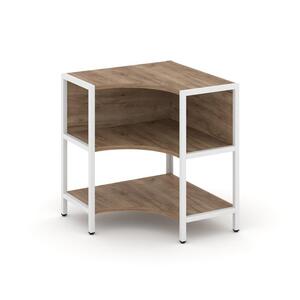 Односекционный угловой стеллаж двухярусный