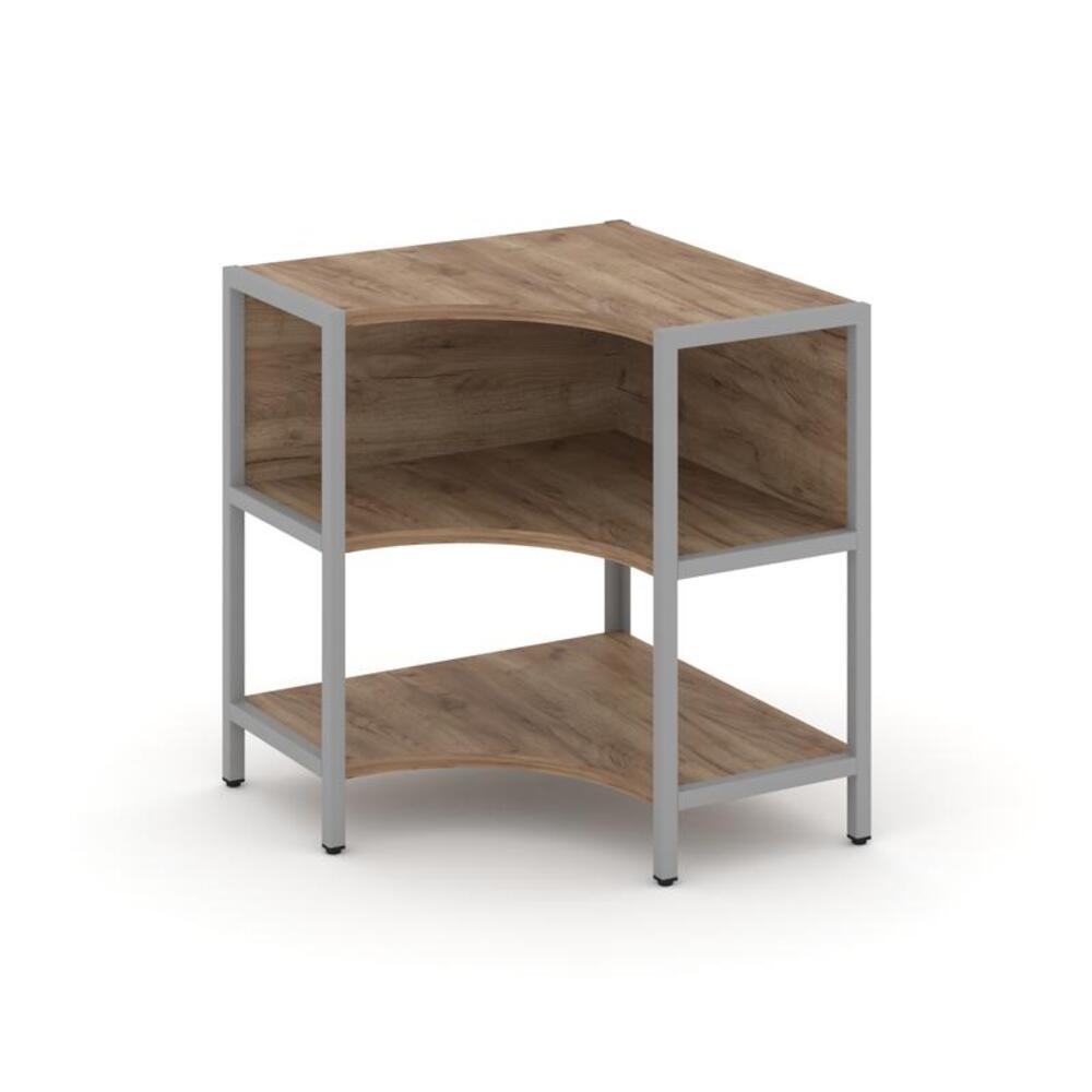 Односекционный угловой стеллаж двухярусный