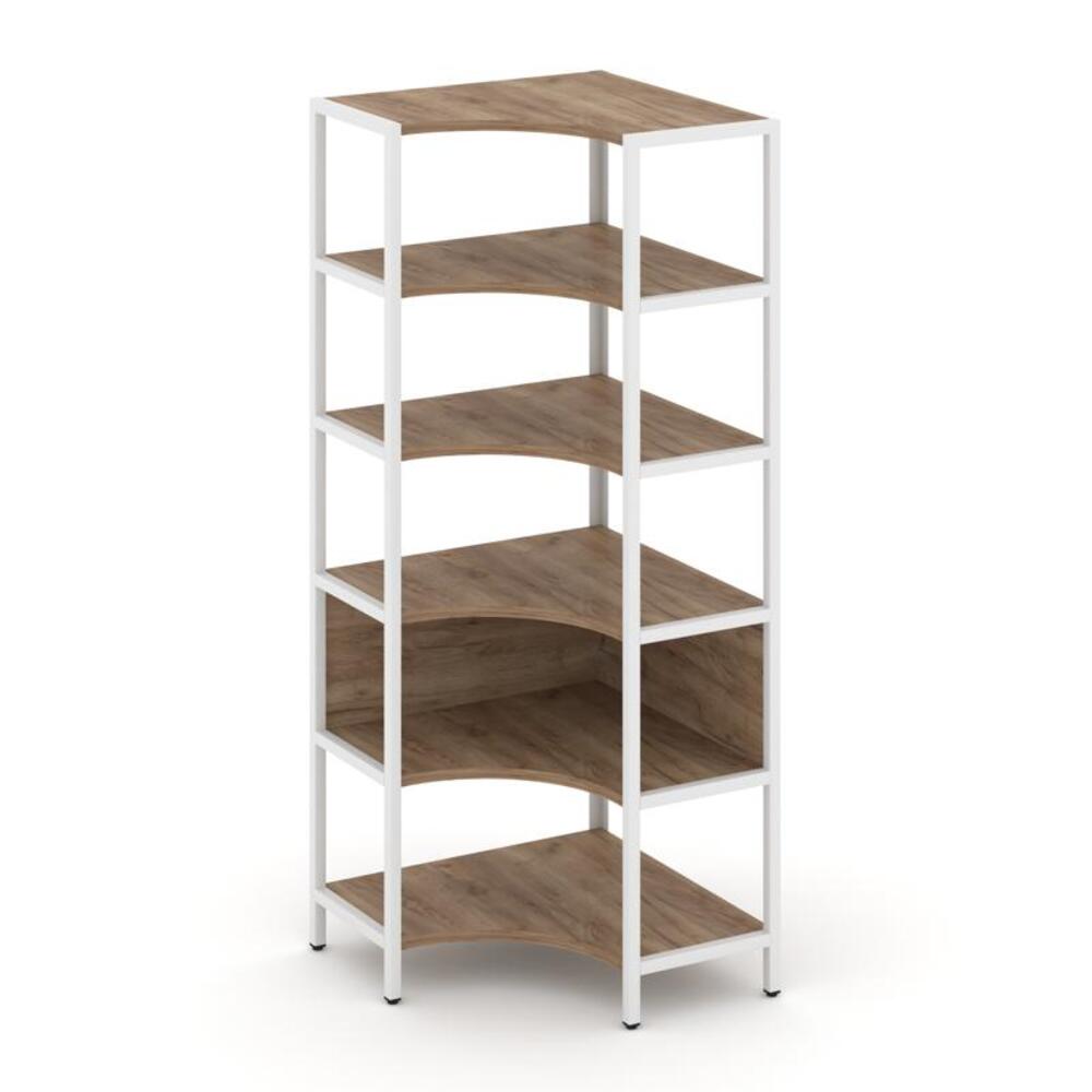 Односекционный угловой стеллаж пятиярусный