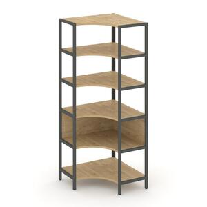Односекционный угловой стеллаж пятиярусный