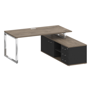 Стол руководителя с опорной греденцией, правый