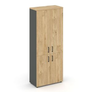 Шкаф высокий широкий (2 низких фасада ЛДСП + 2 средних фасада ЛДСП)