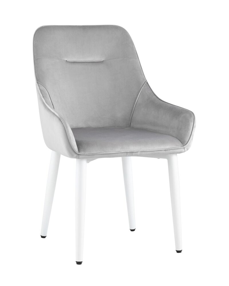 Стул Диана велюр серебристый ножки белые 4 шт