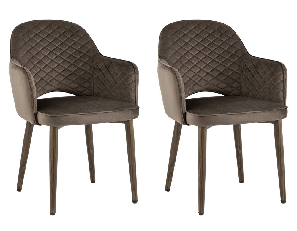 Стул Венера диамант велюр коричневый 2 шт