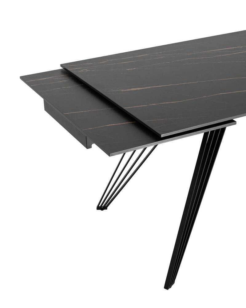 Стол обеденный Пандора раскладной 180-280*90 керамика темная