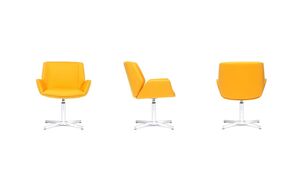 Кресло низкая спинка, крестовина с возвратным механизмом, спинка обитая