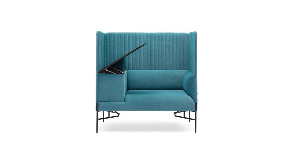 Диван одноместный с высокой спинкой со столиком слева