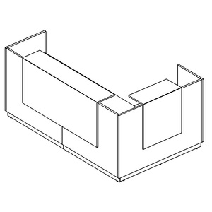 Стойка ресепшен угловая левая (полки высокие) с подсветкой