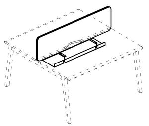 Экран для стола 140 тканевый с широким кабель-каналом