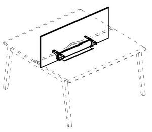 Экран настольный фронтальный для стола 120 с двумя кабель-каналами