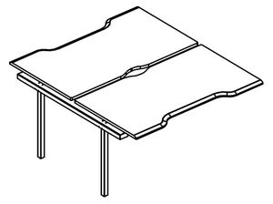 Секция стола Симметрия на каркасе МТ 1 скос (2х160)