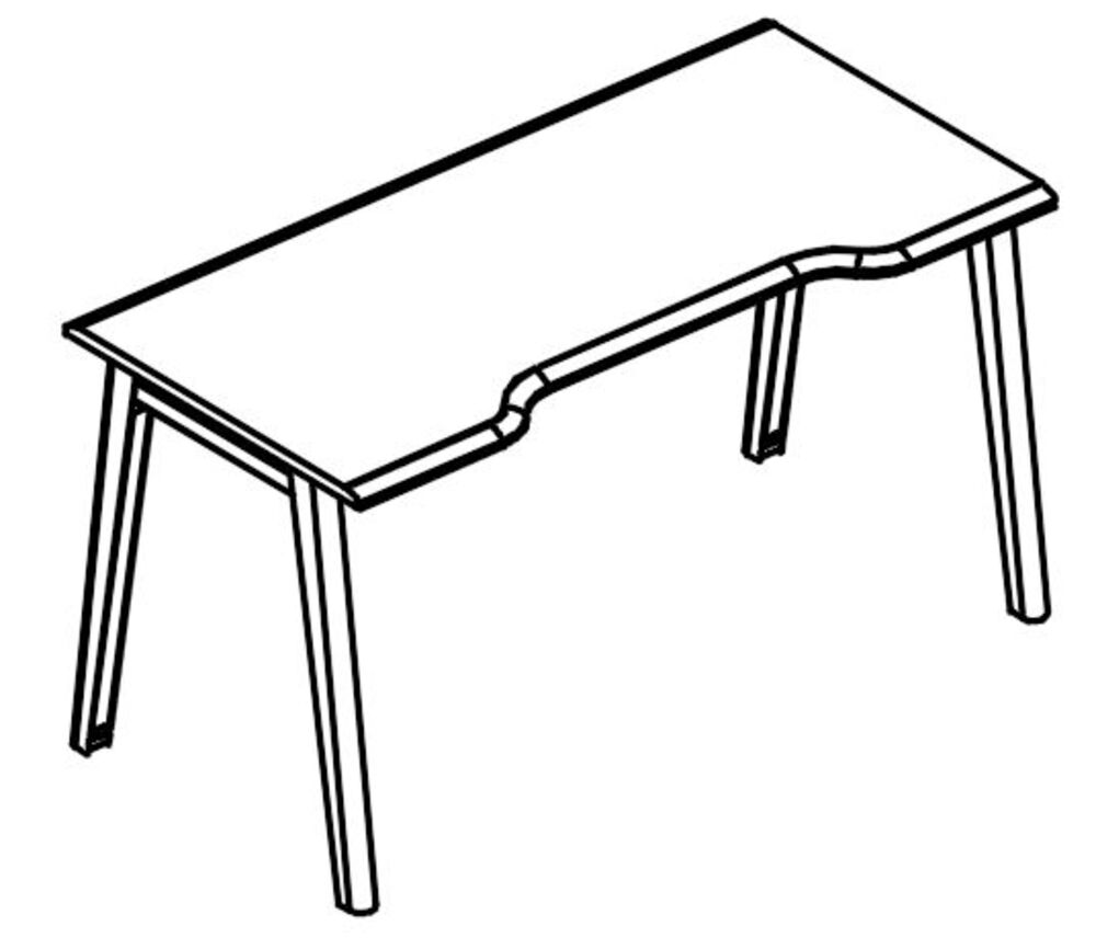 Стол Симметрия металлокаркас МТ 2 скоса