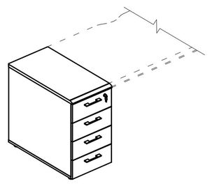 Тумба 4-х ящичная с замком (1 скос)