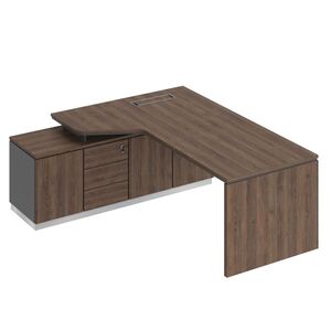 Стол эргономичный на опорной тумбе левый