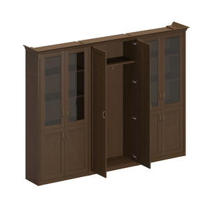 Шкаф комбинированный высокий (2 для документов со стеклянными дверями + 1 для одежды широкий)