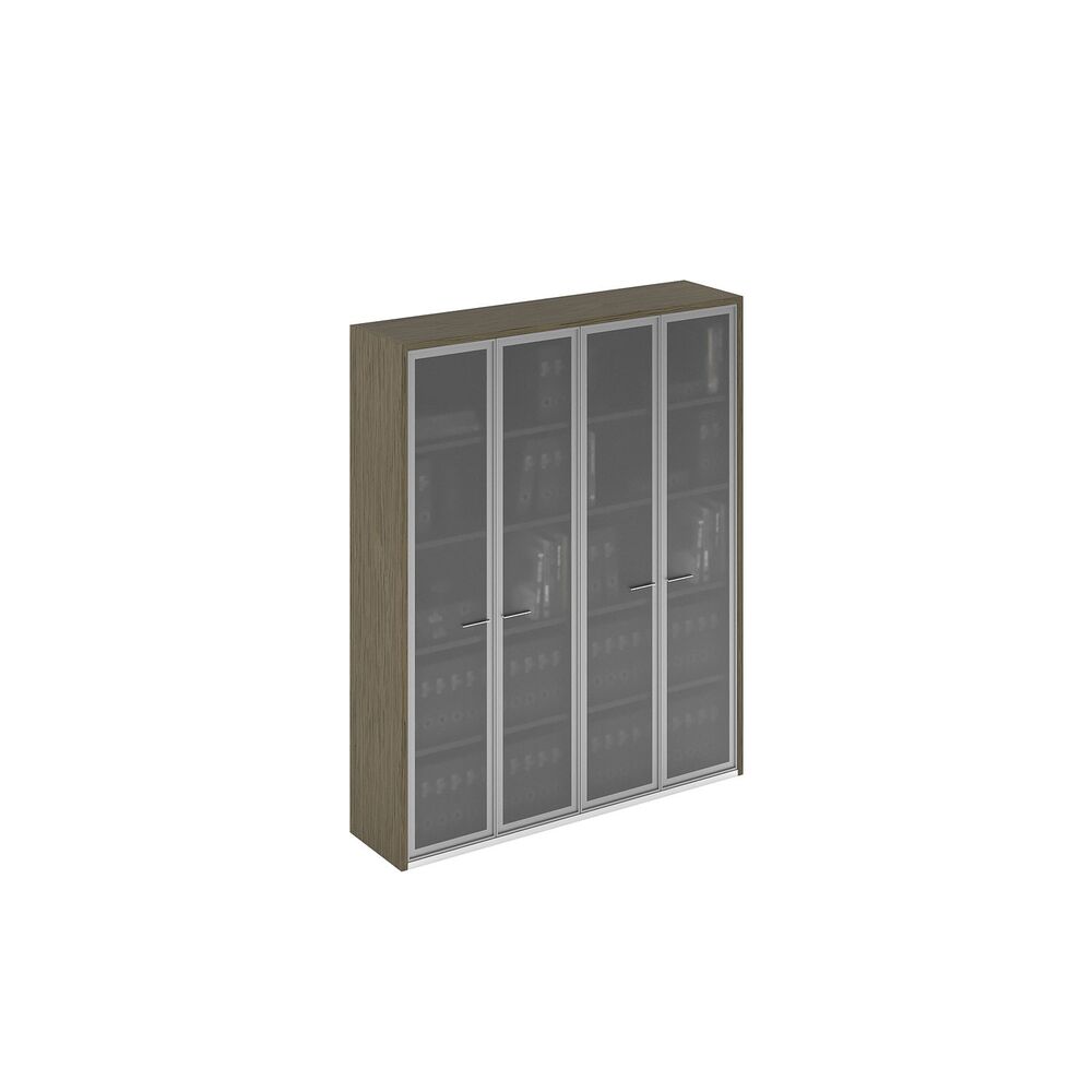 Шкаф высокий для документов 4 стеклянные двери