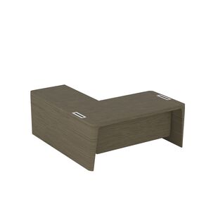 Стол для руководителя правый с приставкой на большой тумбе и фронтальной панелью