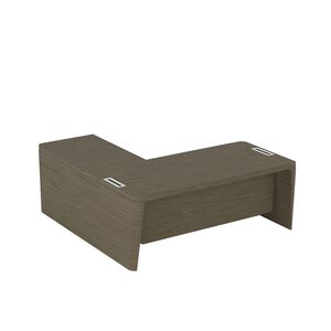 Стол для руководителя правый с приставкой на малой тумбе и фронтальной панелью