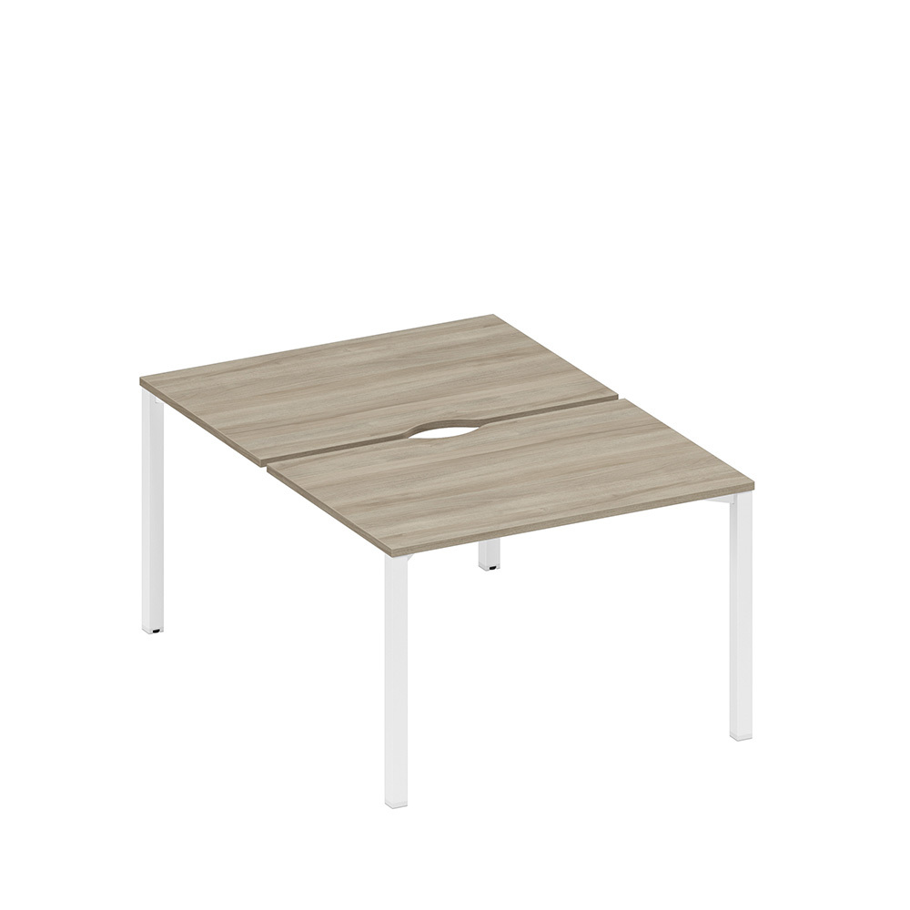 Рабочая станция на металлокаркасе, столешницы с вырезом (2*120)