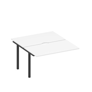 Секция стола рабочей станции на металлокаркасе, столешницы с вырезом