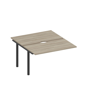 Секция стола рабочей станции на металлокаркасе, столешницы с вырезом