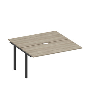 Секция стола рабочей станции на металлокаркасе, столешницы с вырезом