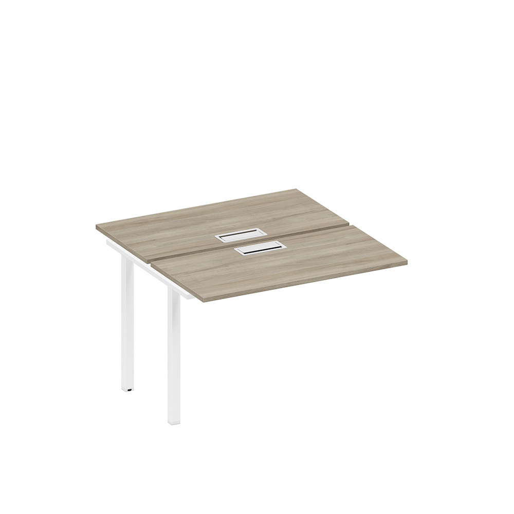 Секция стола рабочей станции на металлокаркасе, столешницы с заглушкой