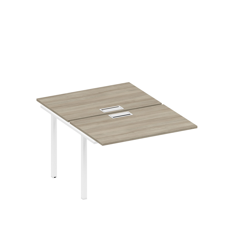 Секция стола рабочей станции на металлокаркасе, столешницы с заглушкой