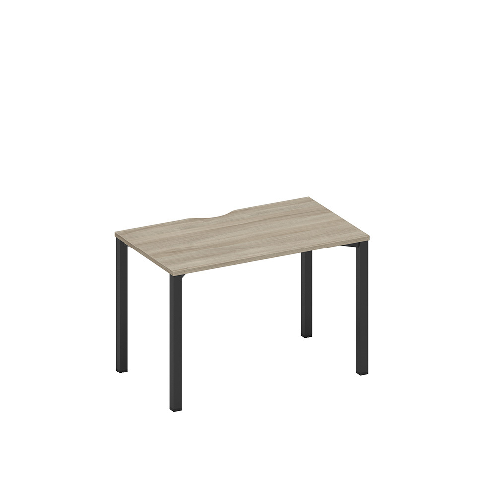 Стол письменный на металлокаркасе, столешница с вырезом