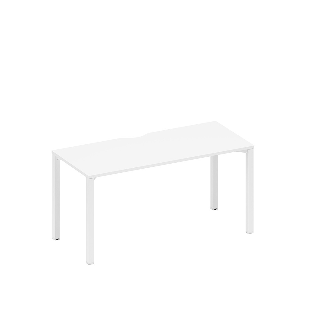 Стол письменный на металлокаркасе, столешница с вырезом