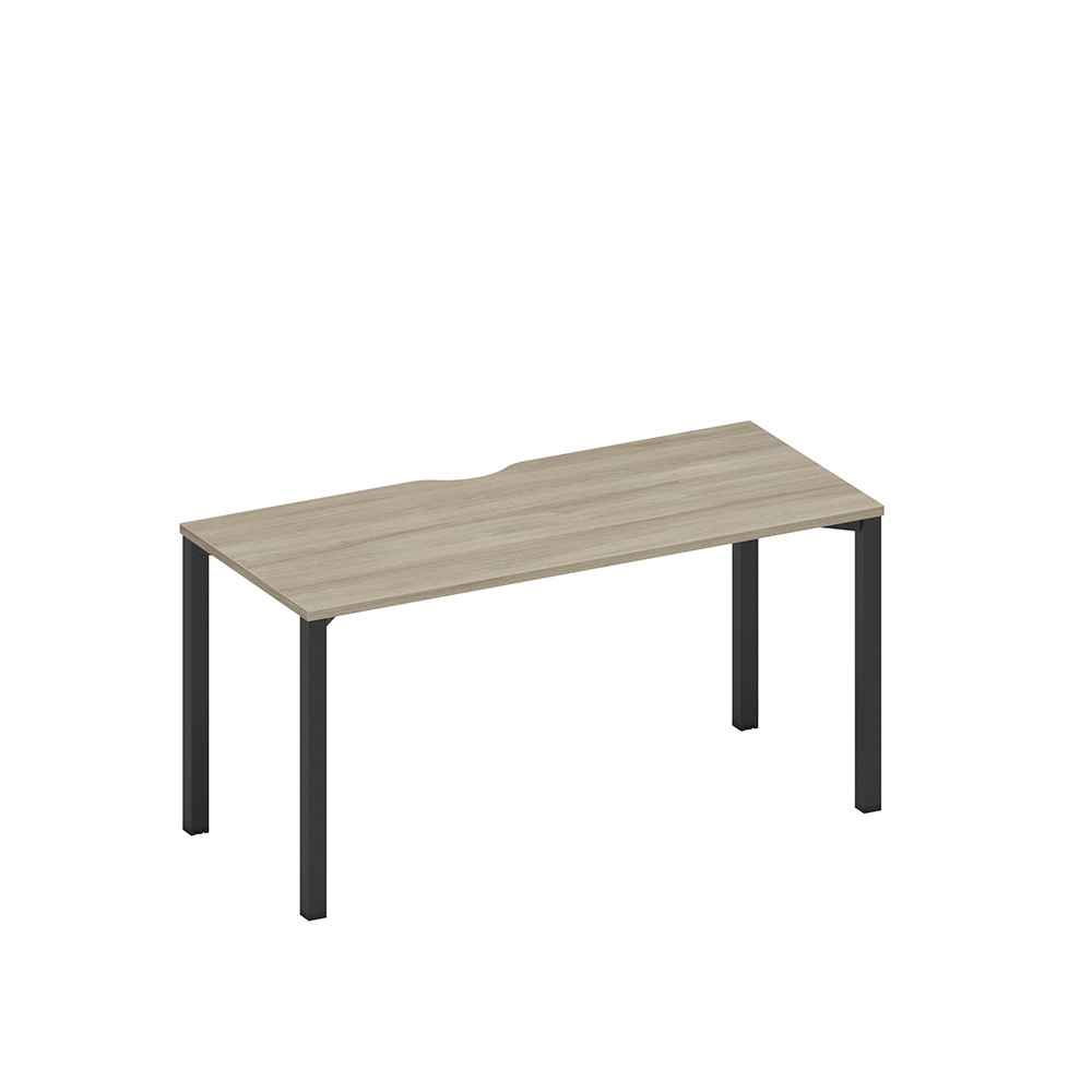 Стол письменный на металлокаркасе, столешница с вырезом