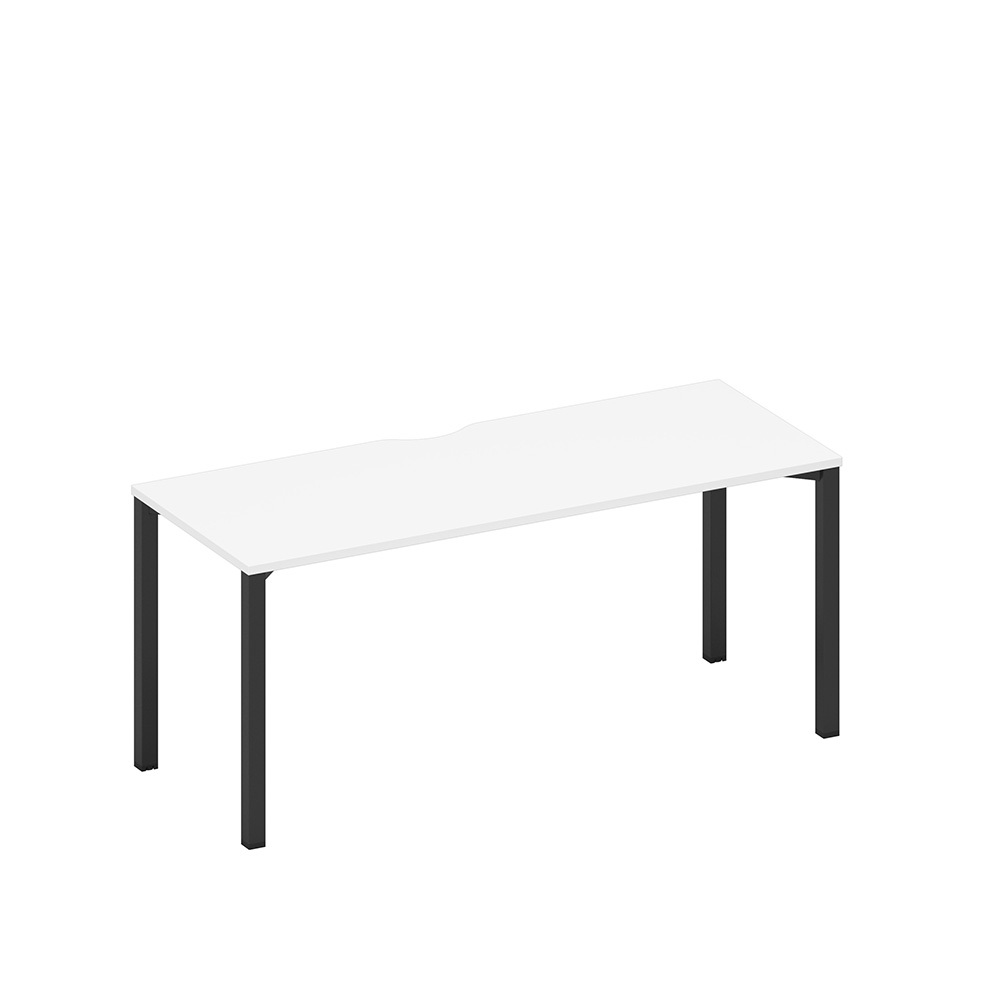 Стол письменный на металлокаркасе, столешница с вырезом