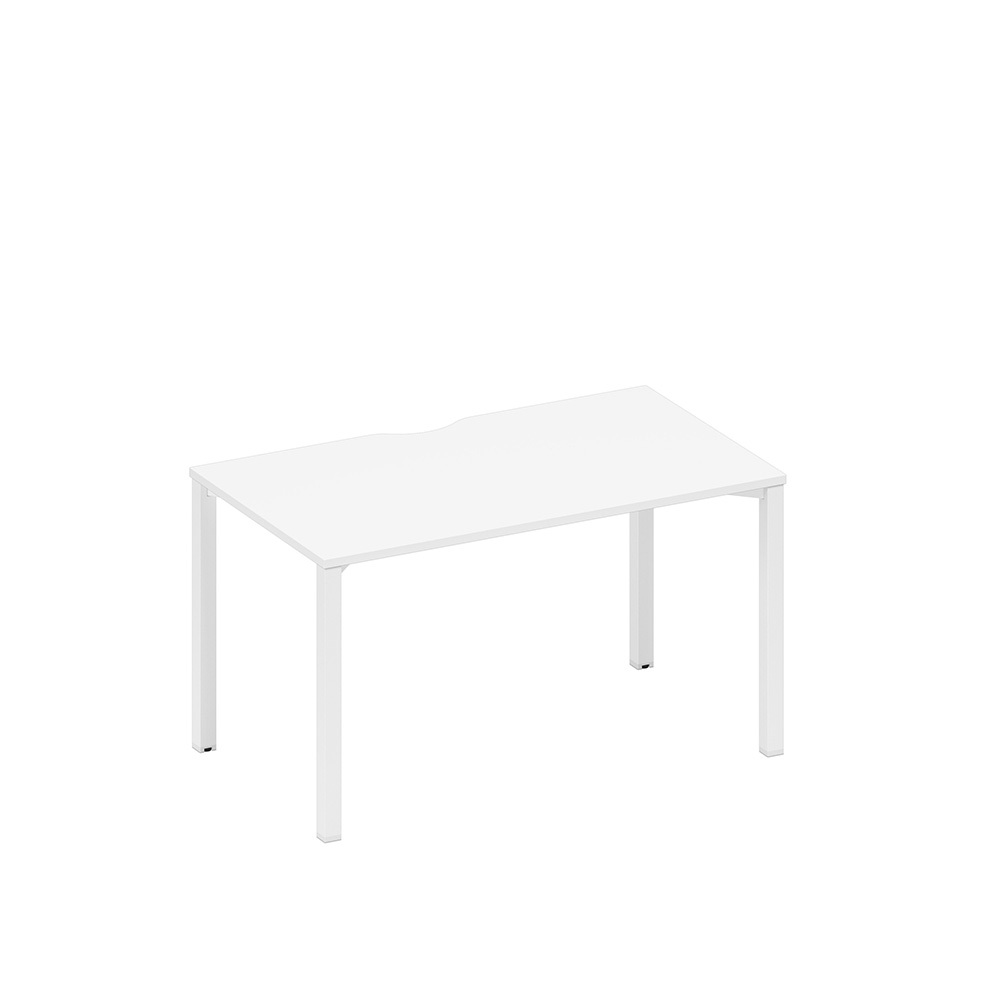 Стол письменный на металлокаркасе, столешница с вырезом