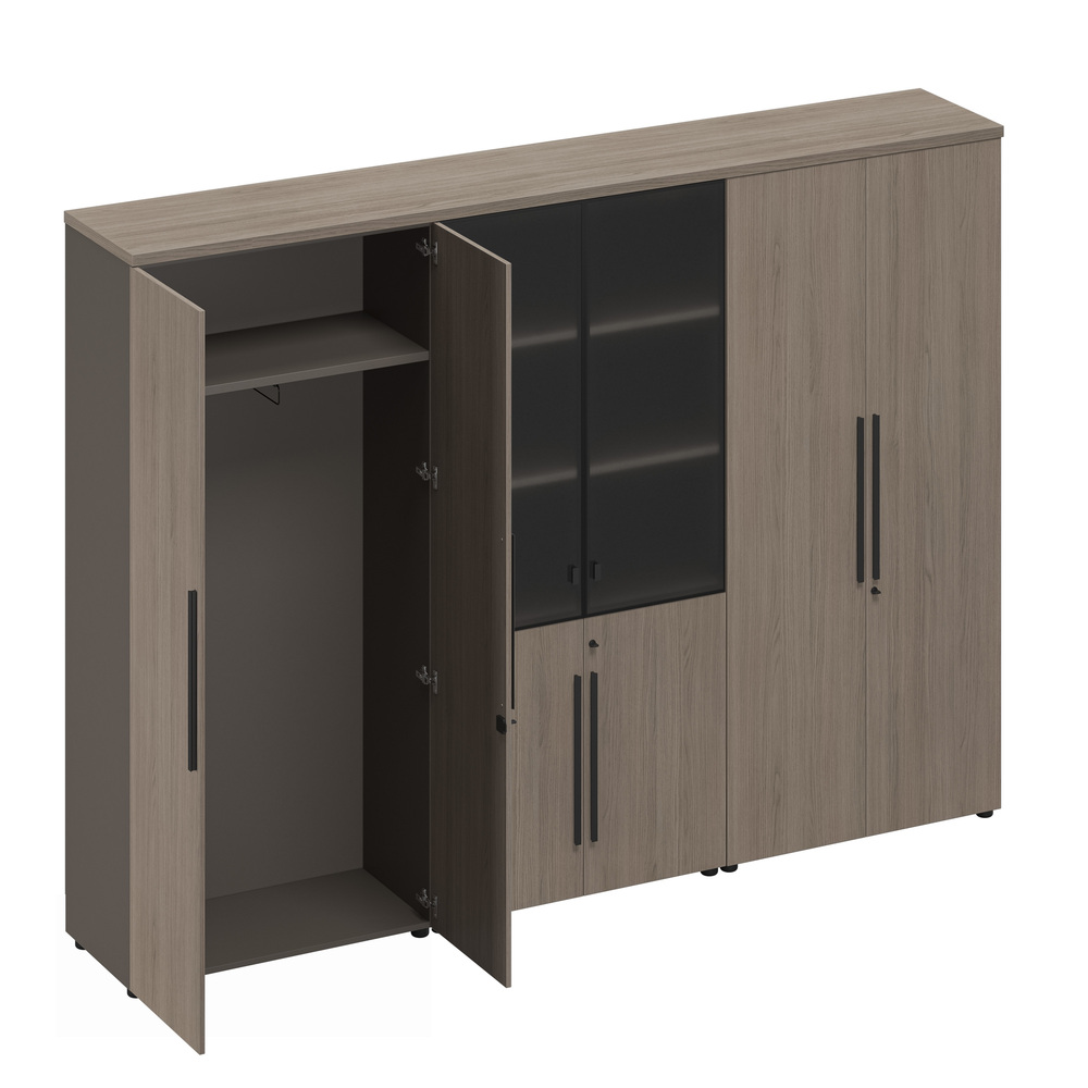 Шкаф комбинированный (одежда-стекло-закрытый)